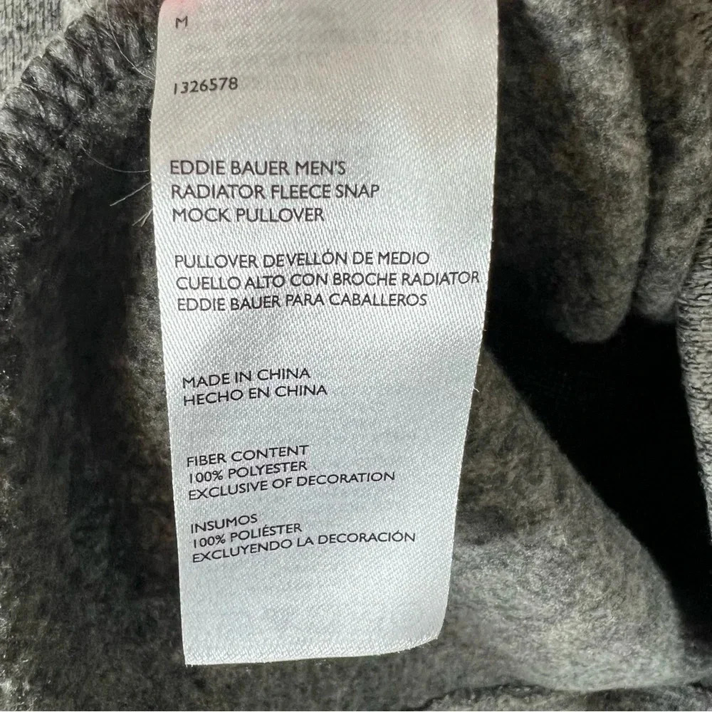 Eddie Bauer Quarter Snap Pullover Sweatshirt Heather Taupe Outdoor  Men's Medium - Picture 10 of 11